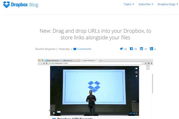 Pembaruan Dropbox Permudah Anda Menyimpan URL