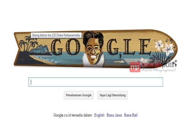 Google Doodle Peringati HUT Duke Kahanamoku, Penemu Olahraga Selancar