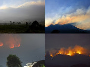 Kebakaran Gunung Lawu Belum Padam