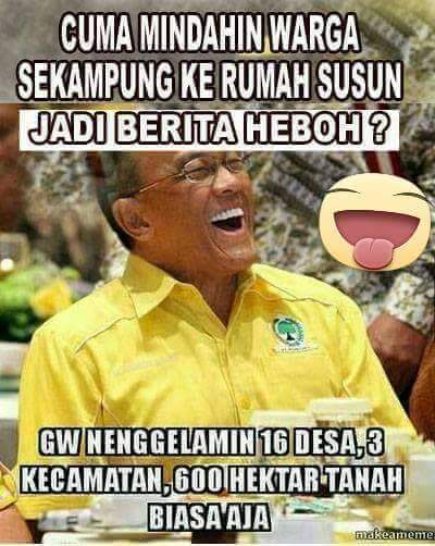 Heboh Meme Kocak Penggusuran Kampung Pulo