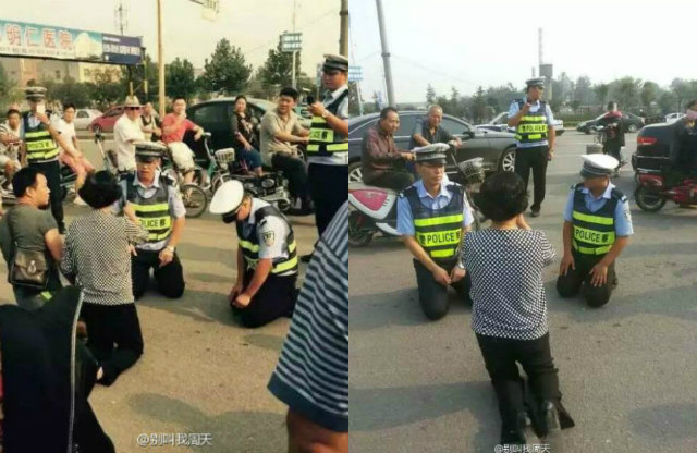 Dapat Surat Tilang dan Ancam Akan Bunuh Diri, Polisi Rela Berlutut