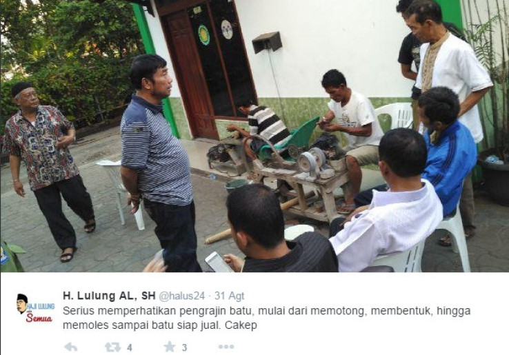 Tebar Pesona, Haji Lulung Sapa Pengrajin Batu Akik