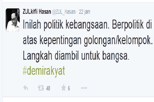 Merapat ke Pemerintah, Zulkifli Hasan: Inilah Politik Kebangsaaan