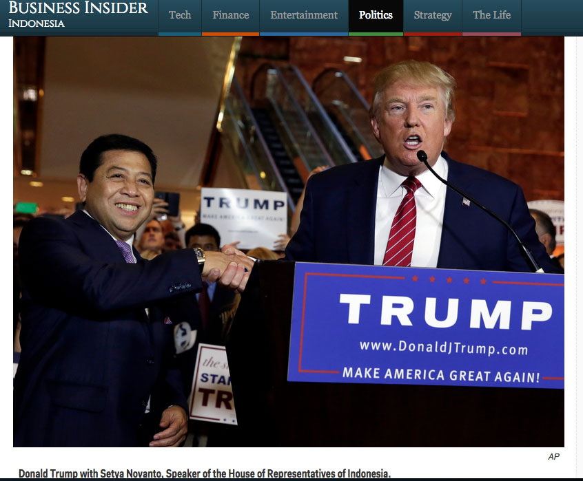 Donald Trump Tanya Apa Orang Indonesia Menyukainya? Setya Novanto: Ya, Sangat Suka