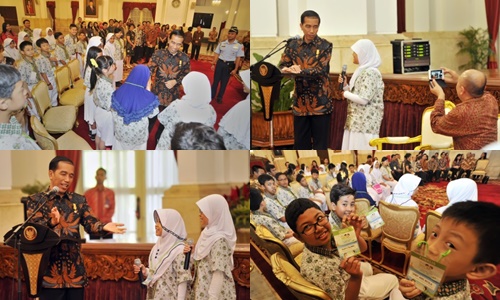 Jokowi Bertemu Para Ilmuwan Cilik di Istana Negara