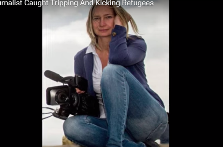Kejam, Wartawati Tendang Para Pengungsi Suriah