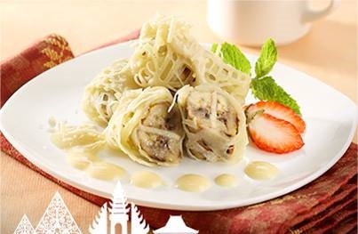 Resep Roti Jala Pisang Keju Saus Karamel Durian Khas Sumatera