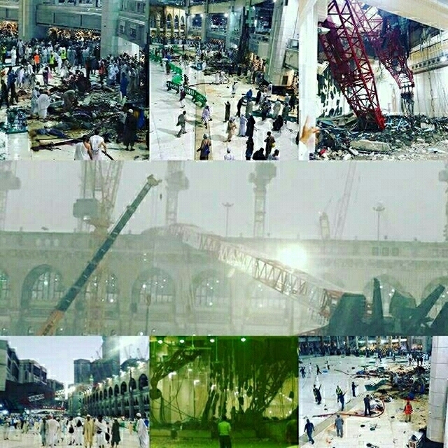 Mengerikan, Video Detik-Detik Jatuhnya Crane di Masjidil Haram
