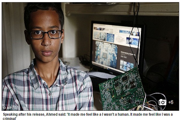 Buat Jam Mirip Bom, Ahmed Mohamed Tak Jadi Ditahan