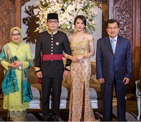 Jusuf Kalla Hadiri Resepsi Pernikahan Wishnutama dan Gista Putri