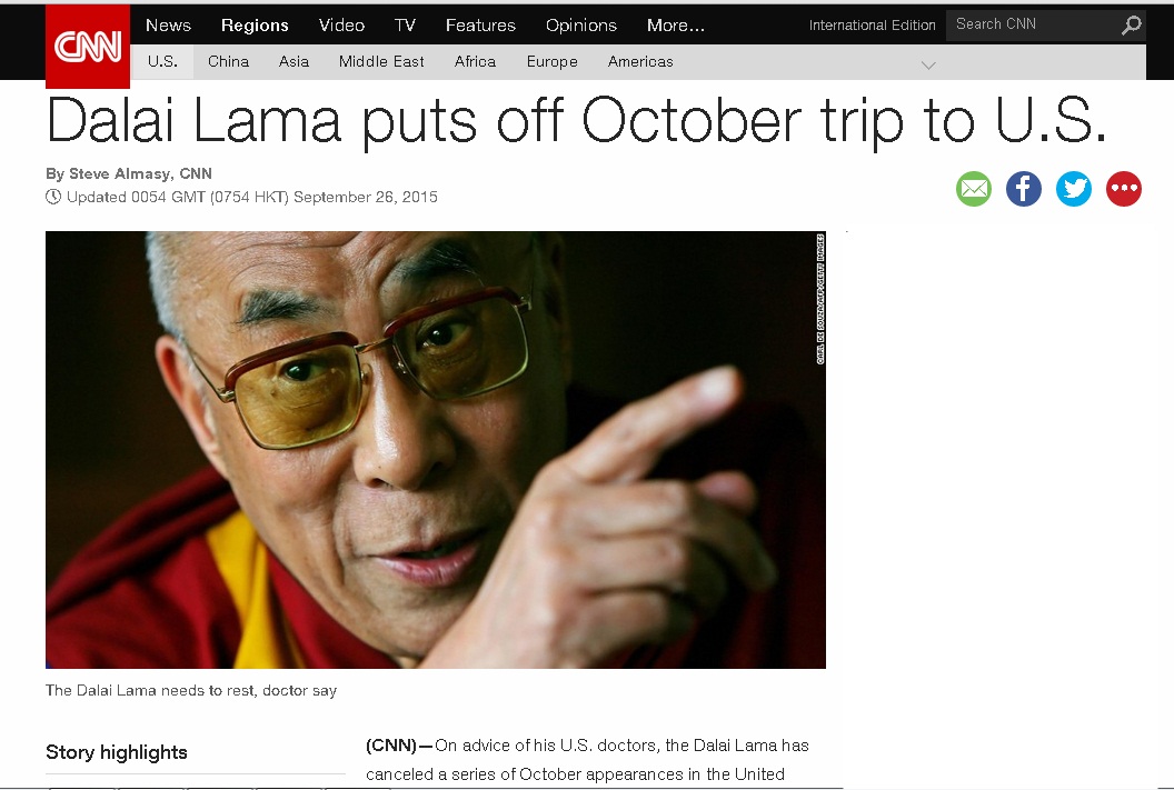 Dalai Lama Batalkan Kunjungan ke AS