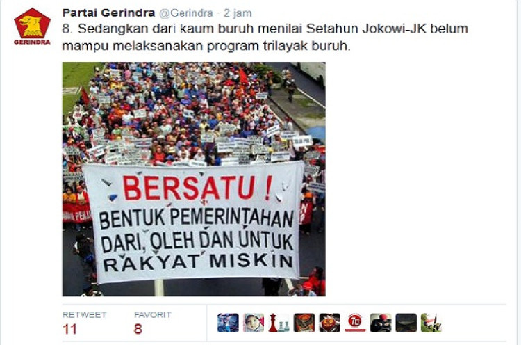 Gerindra Soroti Satu Tahun Pemerintahan Jokowi-JK