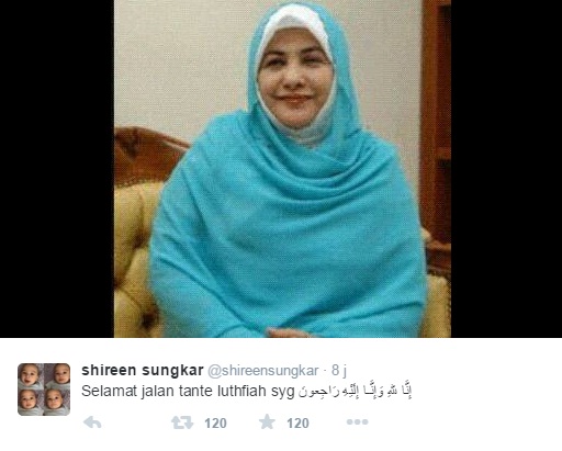 Ucapan Duka Cita Iringi Kepergian Ustazah Lutfiah Sungkar 
