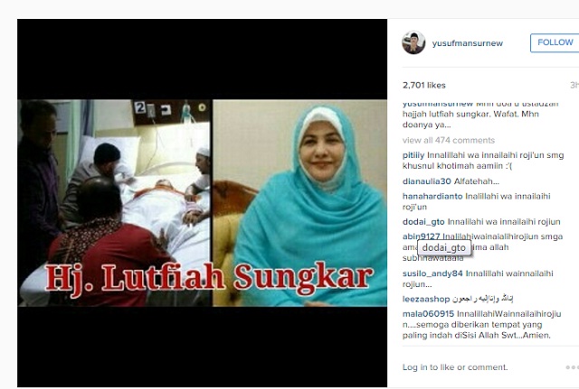 Lutfiah Sungkar Meninggal Karena Penyakit Kanker Hati 
