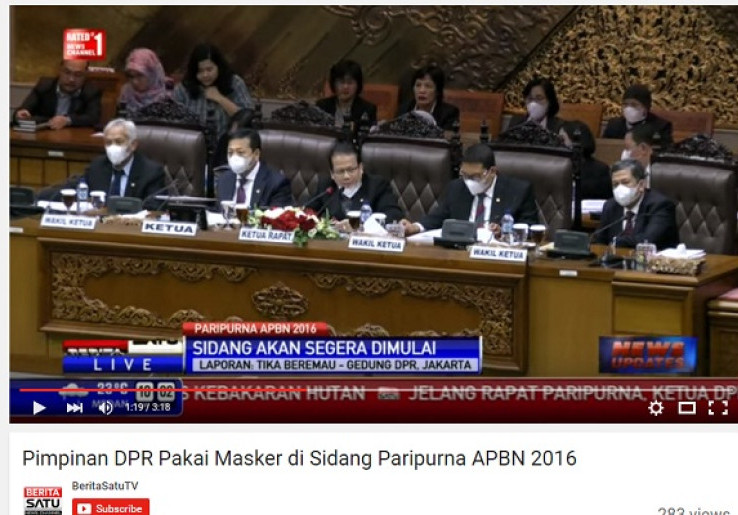 Pakai Masker Saat Rapat, Pimpinan DPR Dukung Korban Asap
