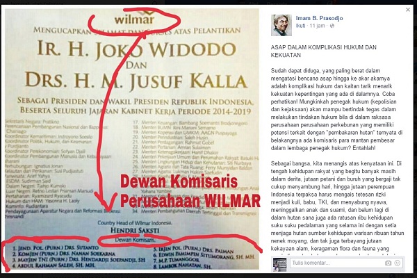 Heboh Jenderal Purnawirawan Komisaris Wilmar di Sosmed