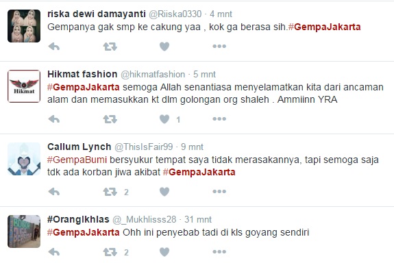 Gempa Guncang Pandeglang, #GempaJakarta Jadi Trending Topic
