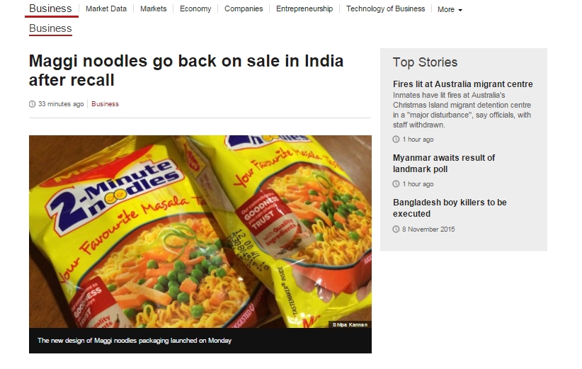 Mie Instan Maggi Kembali Dipasarkan di India