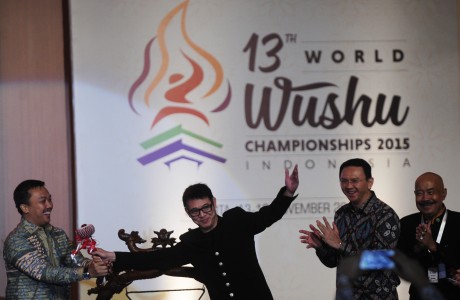 Gaya Jet Li di Pembukaan Kejuaraan Dunia Wushu