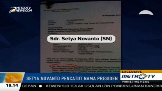Sudirman Said Benarkan Setya Novanto Pencatut Nama Presiden