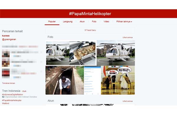 Beli Helikopter, Presiden Jokowi Dibully Lewat Tagar #PapaMintaHelikopter
