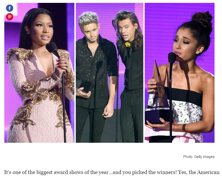 Daftar Pemenang American Music Awards 2015