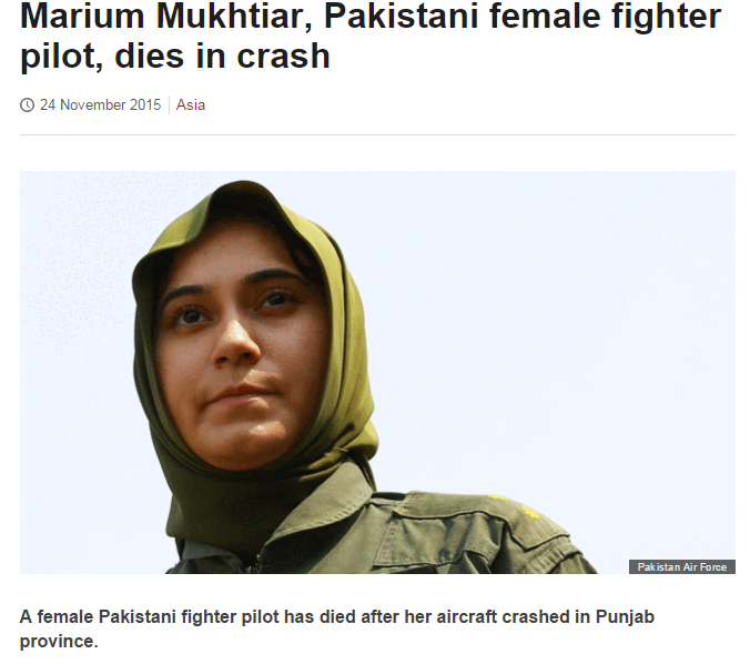 Pilot Cantik Pesawat Tempur Pakistan Tewas saat Latihan