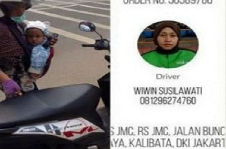 Wiwin Driver Go-Jek Baru Lima Hari Bawa Anak Ngojek