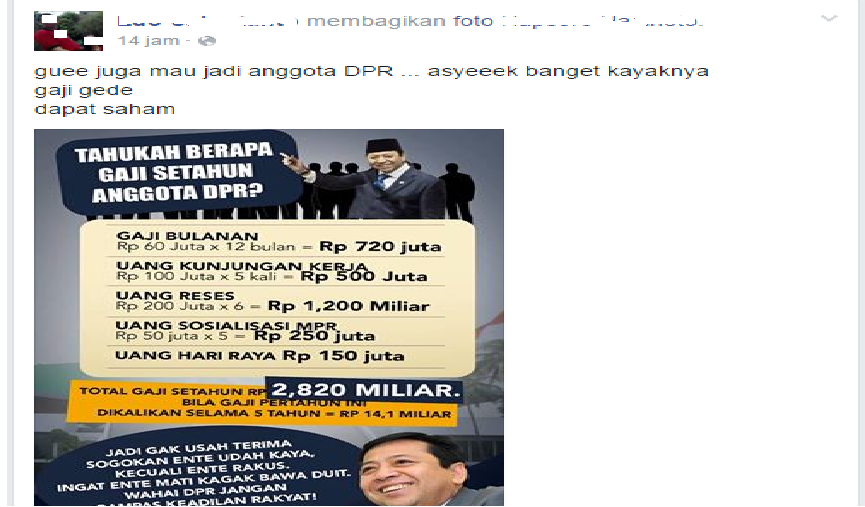 Heboh, Beredar Gaji Mewah Anggota DPR di Sosmed
