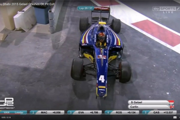 Sean Gelael Tabrak Dinding Pit di GP Yas Marina