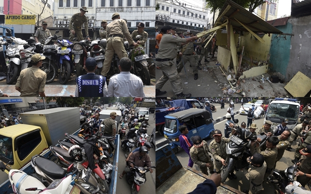 Satpol PP Tak Beri Ampun, Puluhan Motor Diangkut Paksa