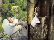Foto Pre Wedding Terekstrem, Pertaruhkan Nyawa di Tebing Curam