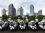 Aparat Kepolisian Bersiaga di Bunderan HI