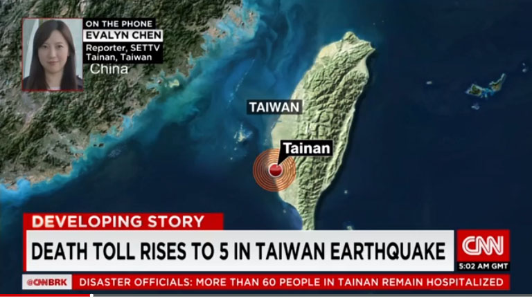 Gempa 6,4 SR Guncang Taiwan, 5 Tewas, 150 Luka-luka