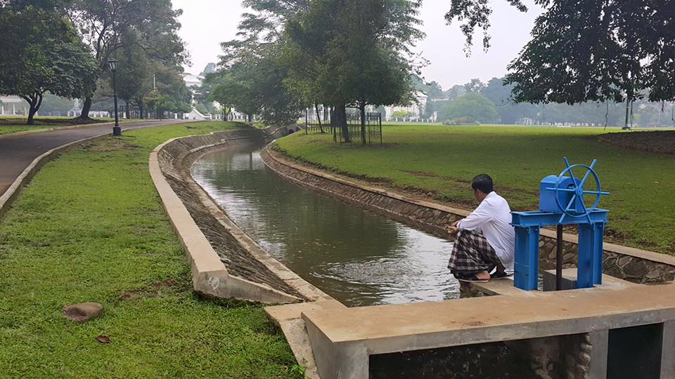 Bersarung dan Sandal, Jokowi Santai Beri Makan Ikan