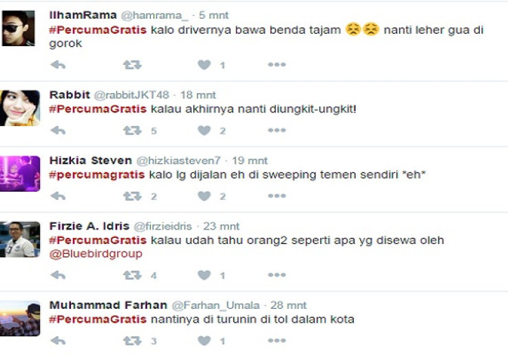 Sindir Layanan Gratis Blue Bird,  Netizen Kompak Pasang #PercumaGratis