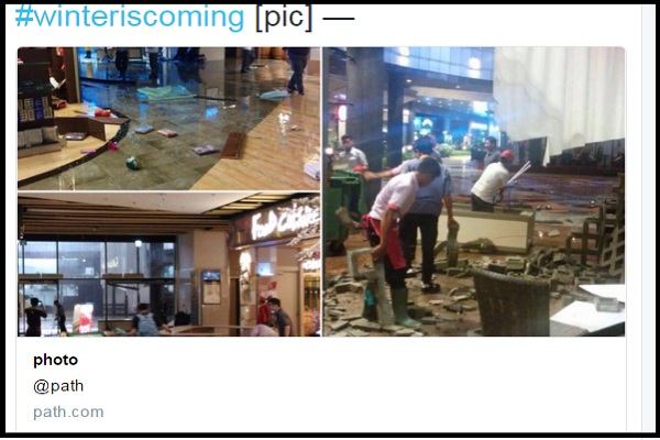 Atap Aeon Mall Roboh, 14 Orang Luka