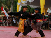 Aksi Pesilat Banten dalam Festival Silat Cilegon