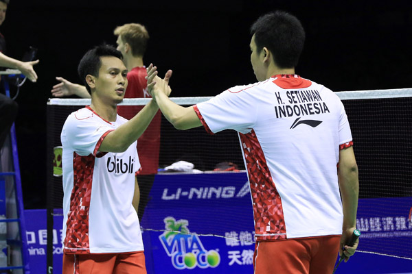 Hendra/Ahsan Lolos Hadangan Adam Hall/Peter Mills