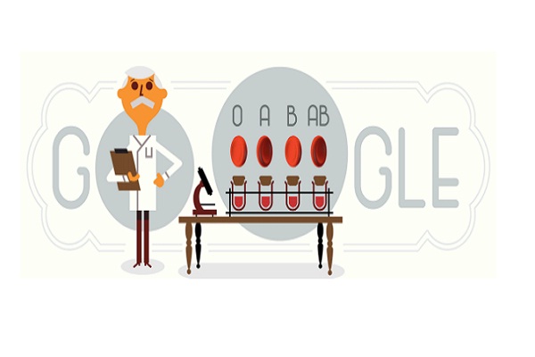 Google Pasang Doodle HUT ke-148 Karl Landsteiner, Siapa Dia?