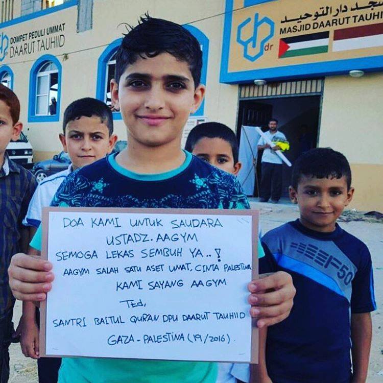 Sakit, Aa Gym dapat Doa dari Anak-Anak Palestina