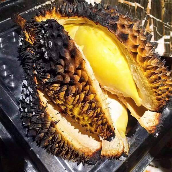 Mantap, Cara Baru Makan Durian, Dibakar!