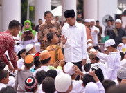 Kegembiraan Anak Yatim Buka Puasa Bersama Jokowi