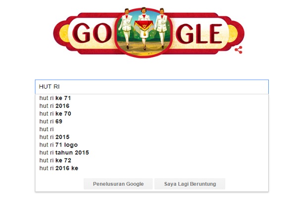 Google Doodle Rayakan Kemerdekaan RI 2016