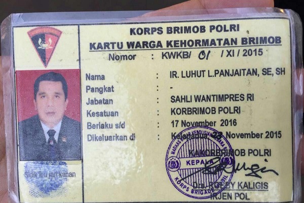 Kapolri Cabut Pangkat Bintang Satu Luhut L Panjaitan