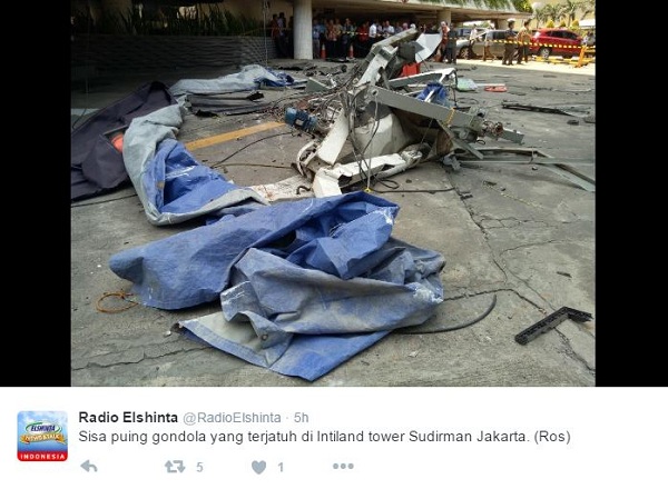 Diperiksa Teknisi, Gondola Tiba-Tiba Jatuh Dari Lantai 23