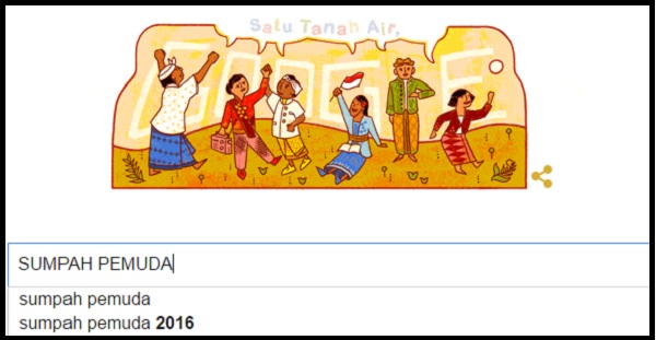 Google Doodle Rayakan Hari Sumpah Pemuda ke-88