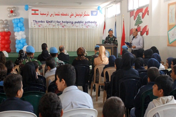 Satgas Indobatt Berikan Bantuan Sarana Pendidikan di Lebanon Selatan