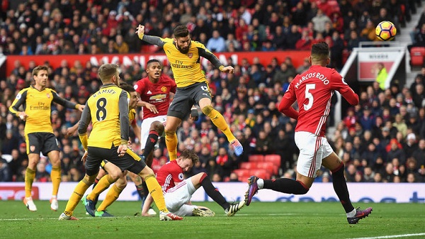 Sundulan Giroud Bikin Arsenal Imbangi MU