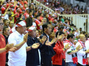 Presiden Jokowi saat Laga Indonesia Vs Vietnam